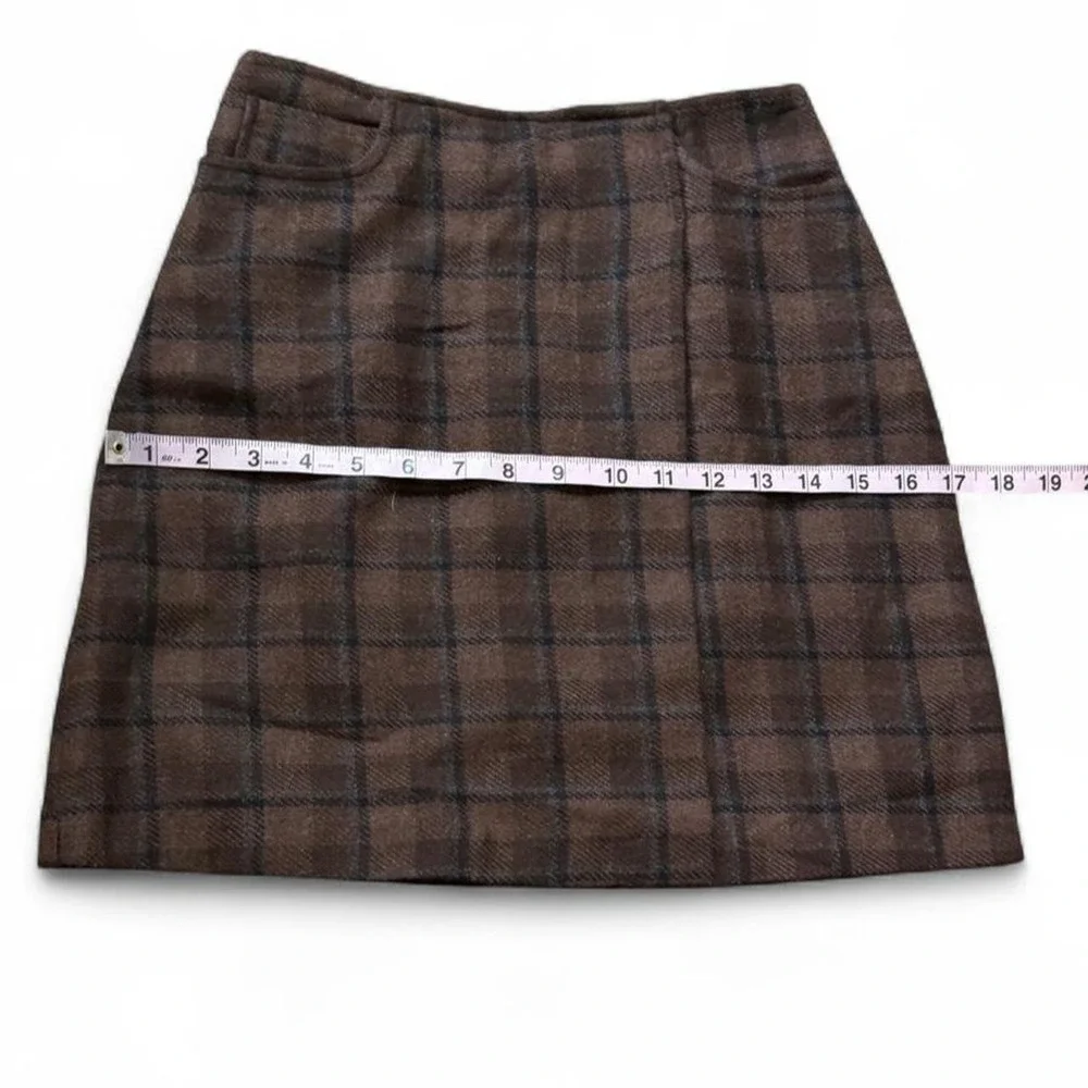 Vintage 90s Tracy Evans Brown Plaid Mini Skirt, Women's Size 3